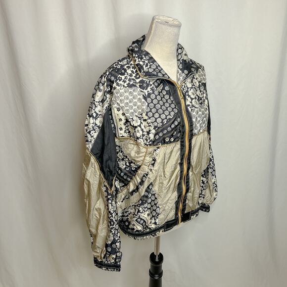 VOS Sports Vintage Patchwork Jacket Windbreaker Paisley Floral Women's L Retro - Picture 7 of 10